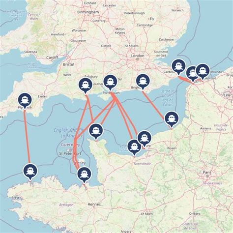 england france ferry crossings map
